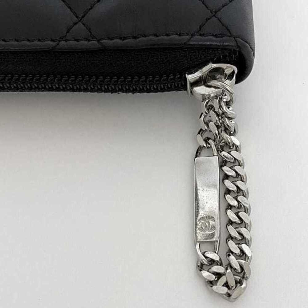 CHANEL Authentic Black Lambskin Leather Logo Wallet - Picture 7 of 11